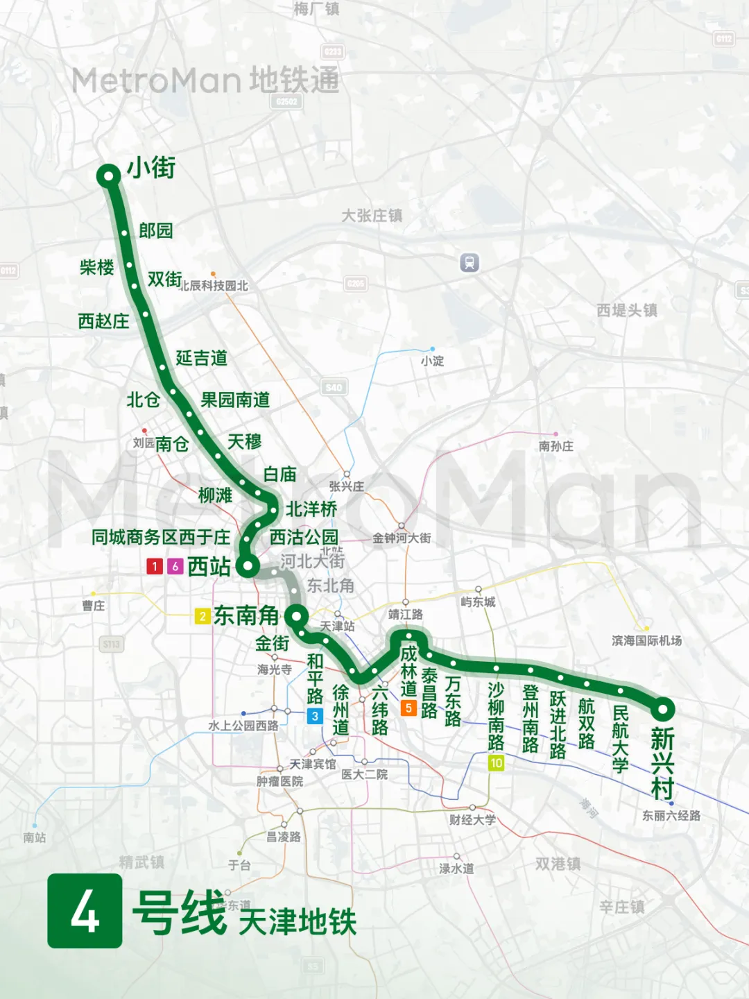 Tianjin Line 4 Map Tianjin Metro Line 4 Map