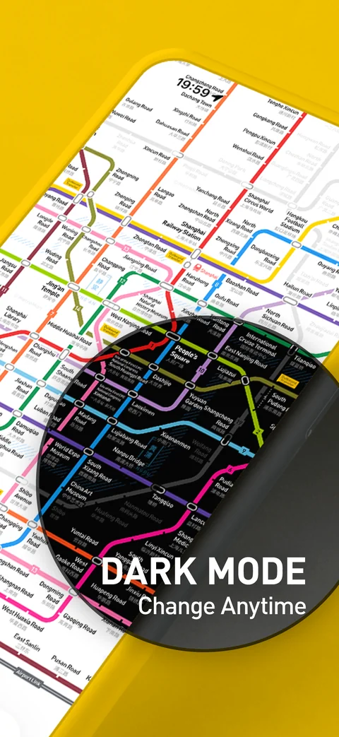 MetroMan for iPhone: light and dark metro maps